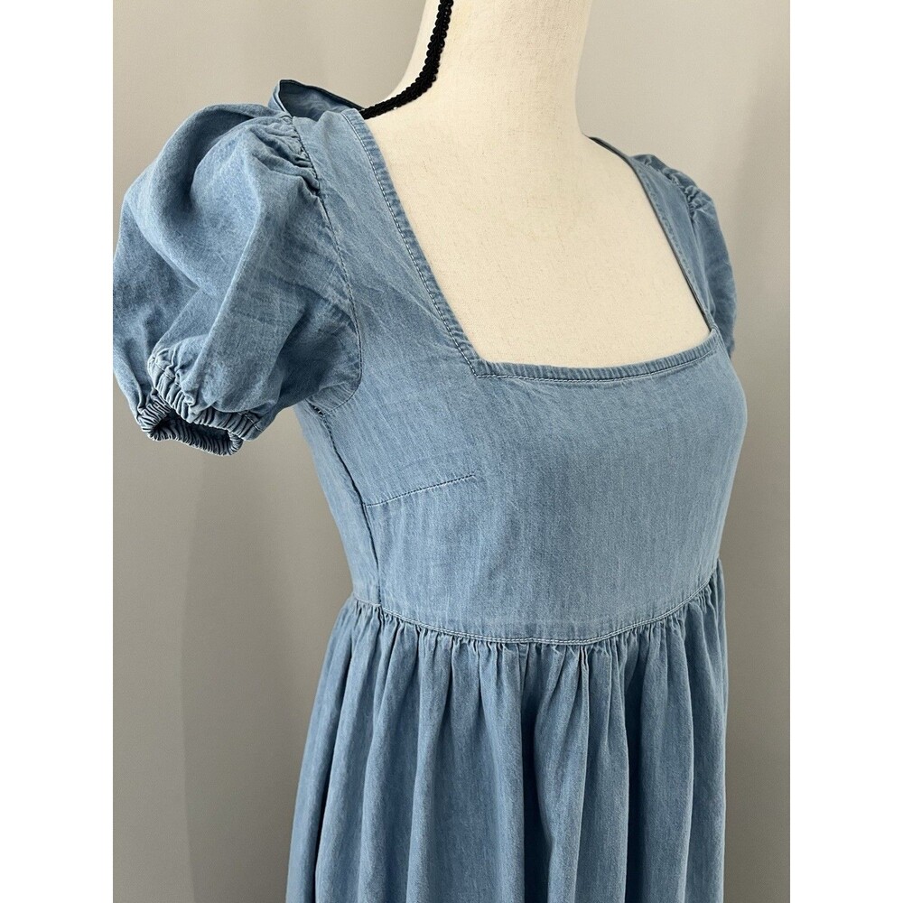 ASOS Soft Denim Babydoll Midi Dress Cotton Size 4 EUC - Picture 5 of 10
